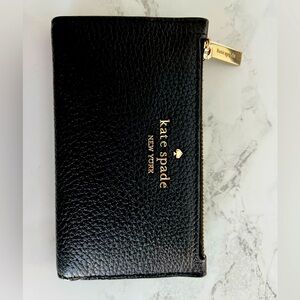 Kate Spade bifold black pebble leather wallet